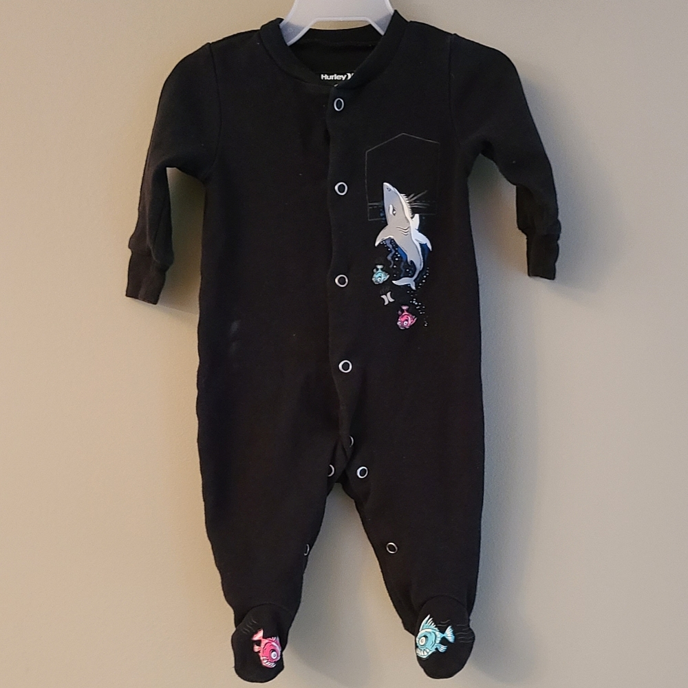 Hurley black one piece footed sleeper